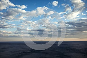 Blue sea andbeautiful summer sky with clouds photo